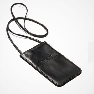 Sarah Pacini Black Leather Neck Pouch NWT